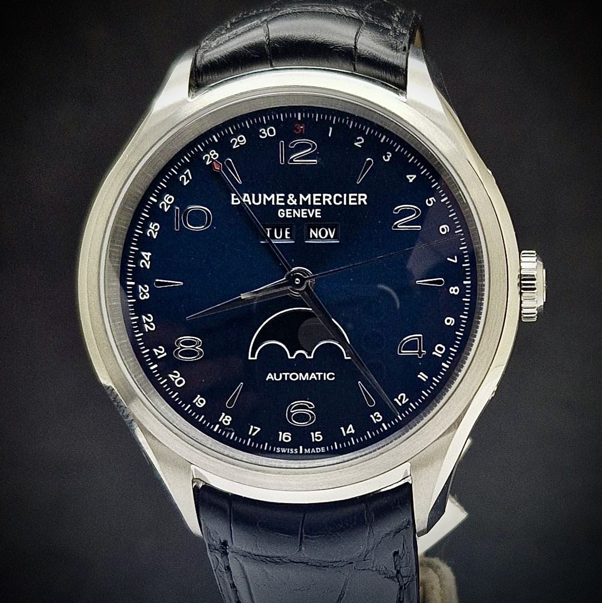 BAUME & MERCIER CLIFTON TRIPLE DATE MOONPHASE