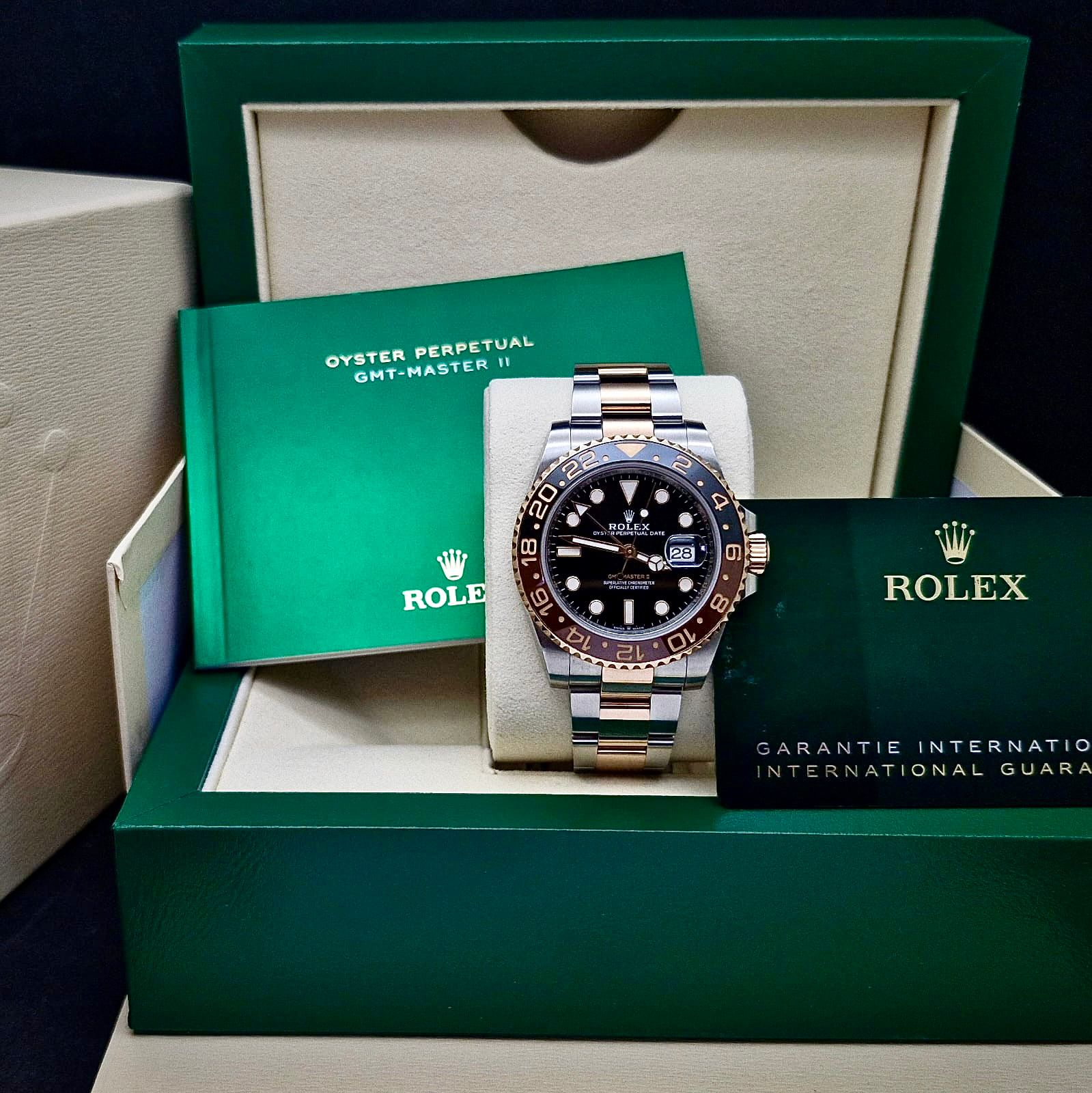 ROLEX GMT MASTER II ROSE GOLD & STEEL