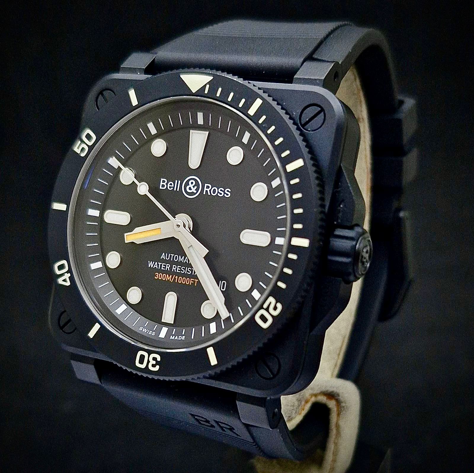 BELL & ROSS BR 03-92 CERAMIC DIVER BLACK MATTE