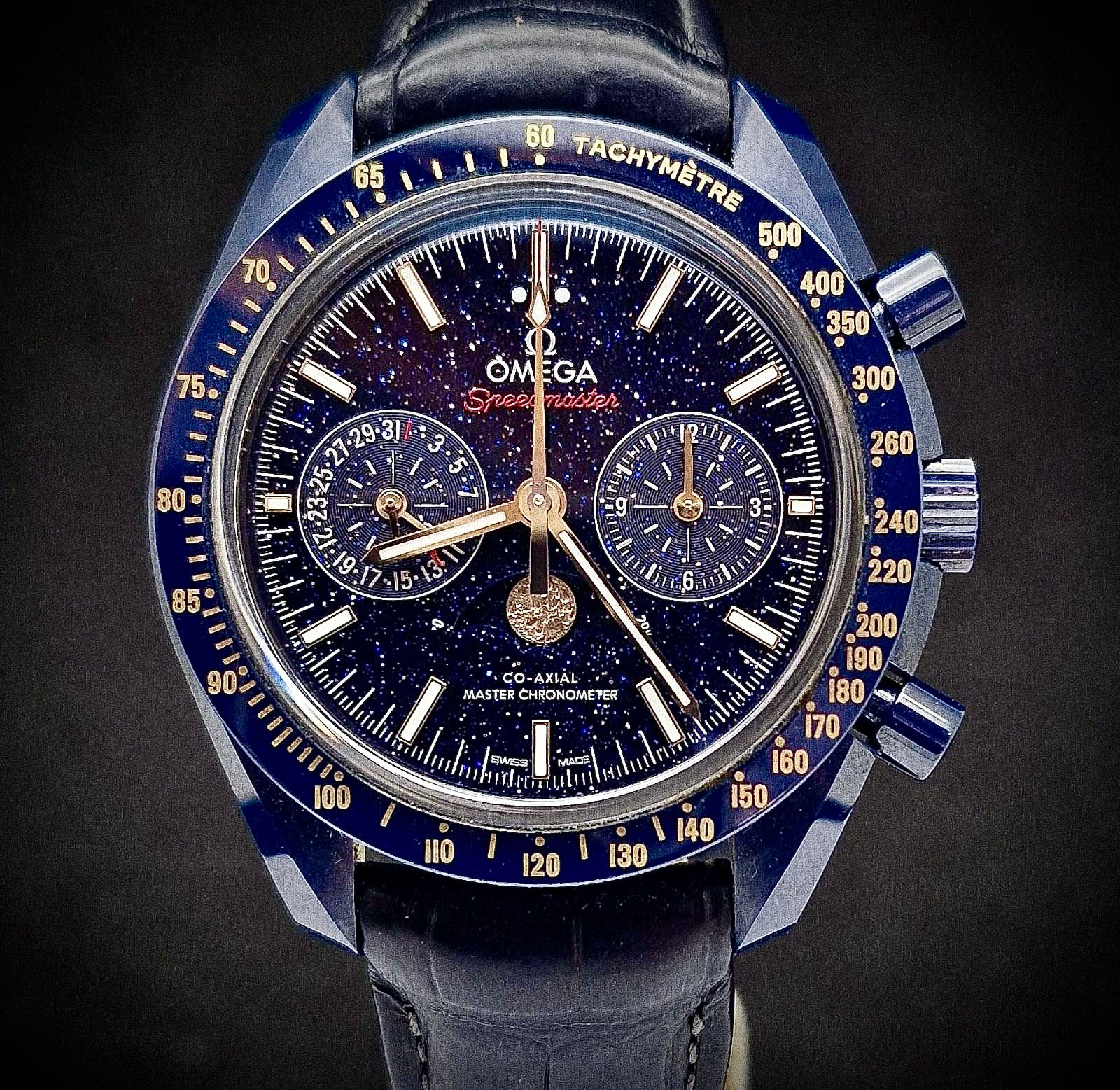 OMEGA SPEEDMASTER MOONPHASE BLUE SIDE OF THE MOON
