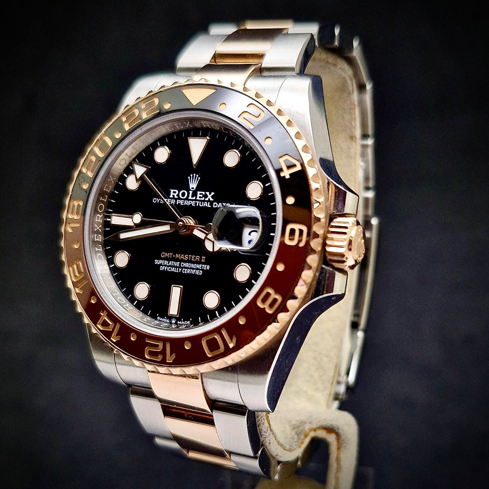 ROLEX GMT MASTER II ROSE GOLD & STEEL